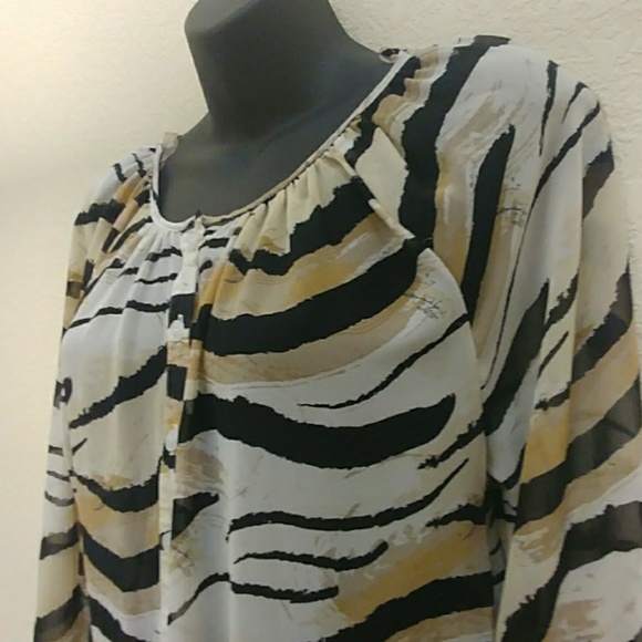 La Vie en Rose Aqua Sheer Animal Print Bathing Suit Coverup - Picture 2 of 8